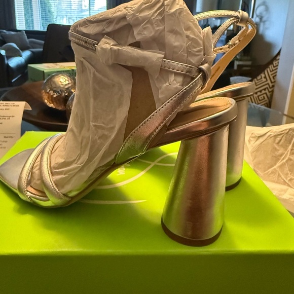 Sam Edelman Silver Sculptural Heels with Ankle Strap - Picture 4 of 10